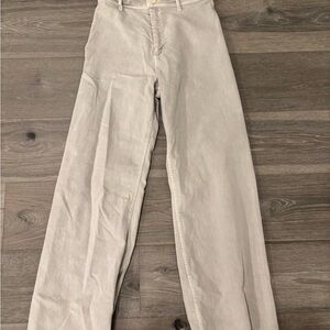Zara Beige Straight-Leg Pants size 6
